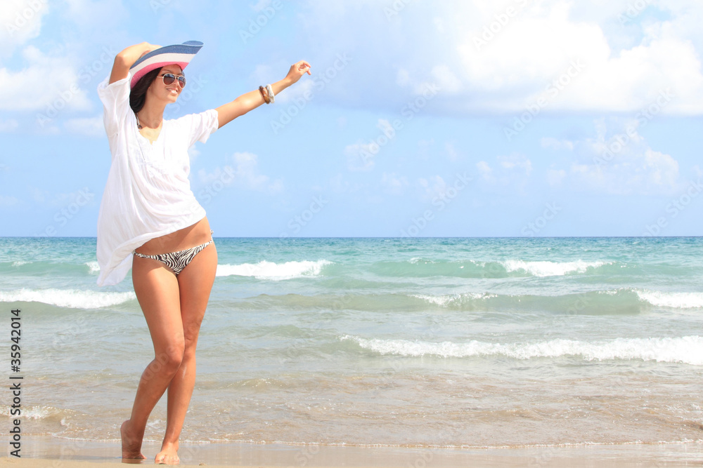 woman relaxing on the beach