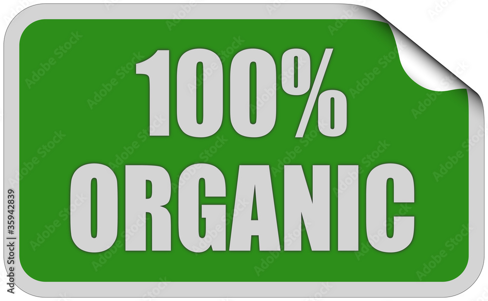 Sticker grün eckig curl oben 100% ORGANIC Sticker grün eckig curl oben 100% ORGANIC