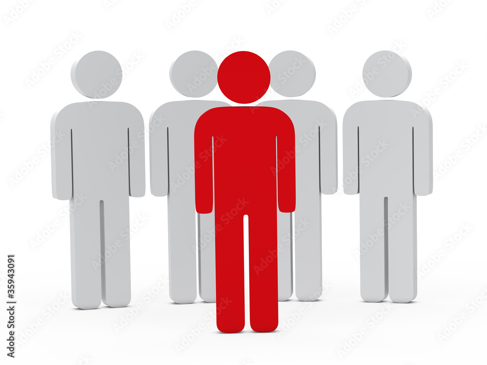 3d man leadership red 3d man leadership red