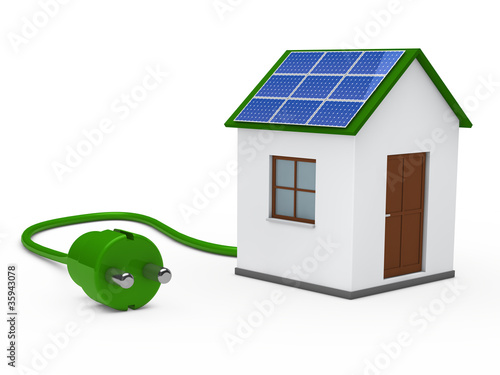 3d solar house with plug