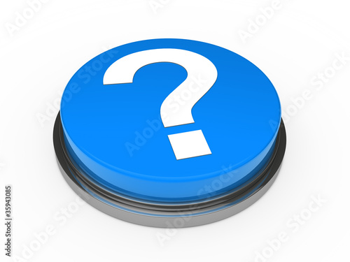 3d button blue question mark