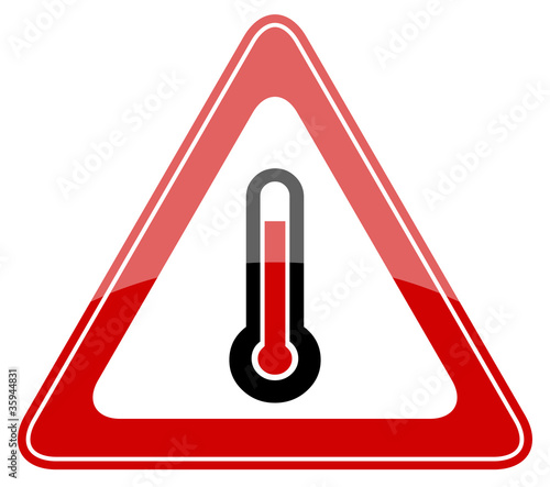 High temperature warning sign