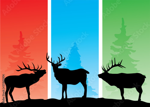 vector elk silhouettes