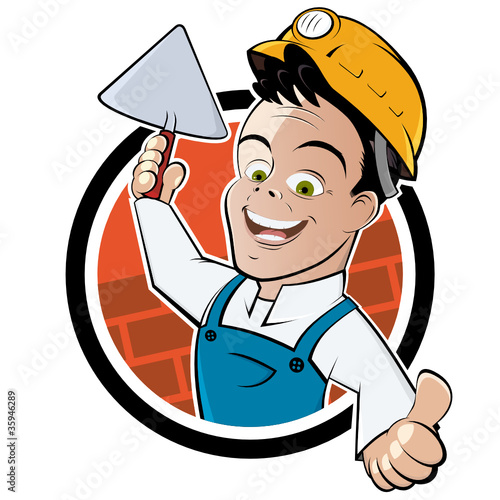 maurer arbeiter bau cartoon