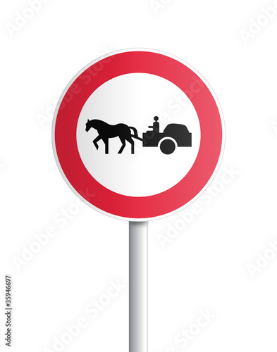 Panneau - accès interdit aux véhicules a traction animale