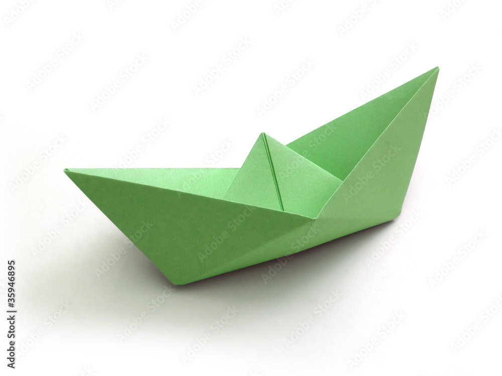 Naklejka premium BATEAU PAPIER VERT
