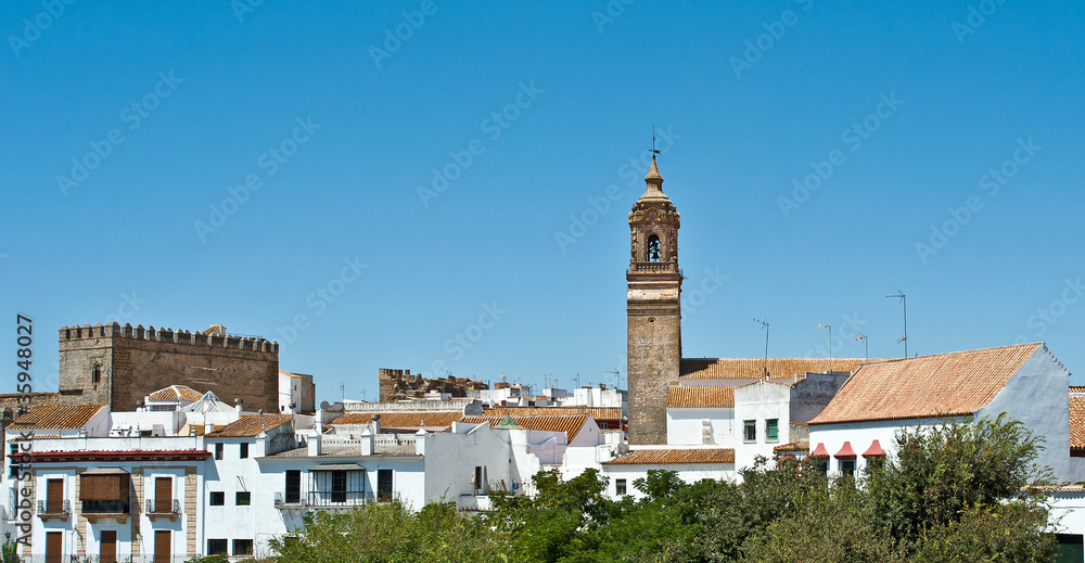 White village under a blue sky, Spain