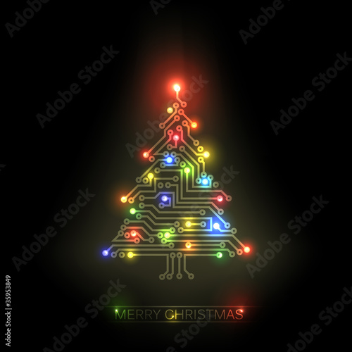 Vector christmas tree from digital circuit