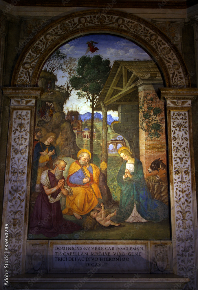Santa-Maria-in-Trastevere, fresque murale.
