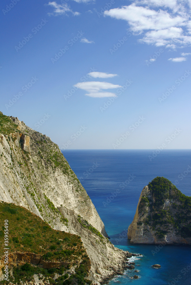 skała przy klifie, grecka wyspa Zakynthos
