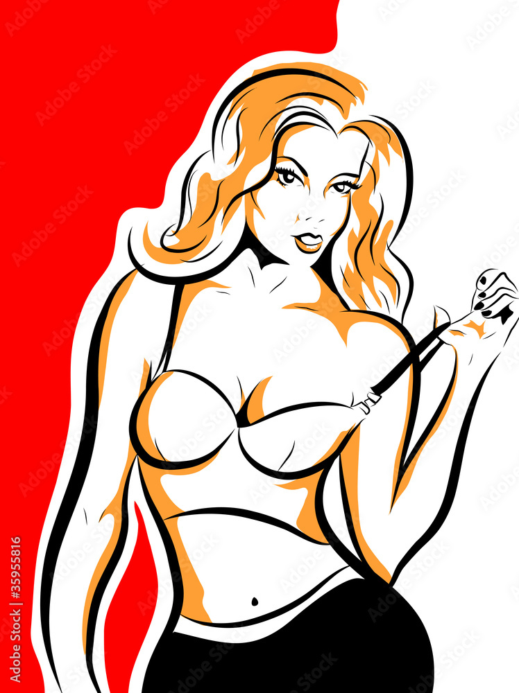 femme sexy strip tease Stock Illustration | Adobe Stock