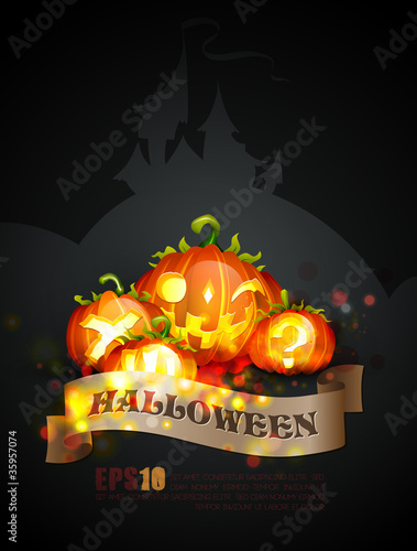 Halloween Poster | Objects Separated on layers named accordingly
