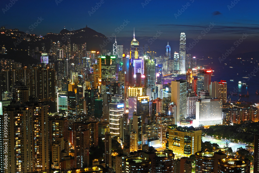 Hong Kong skyline at night