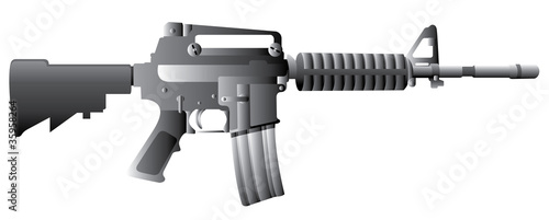 Rifle in a white background