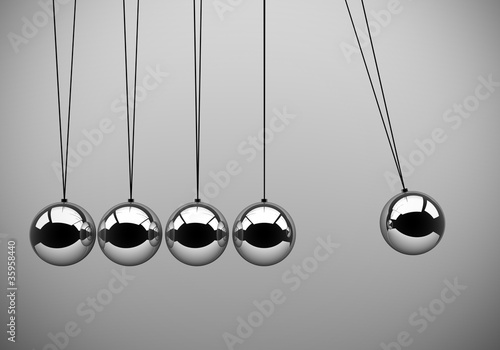 Close up of Newton's cradle