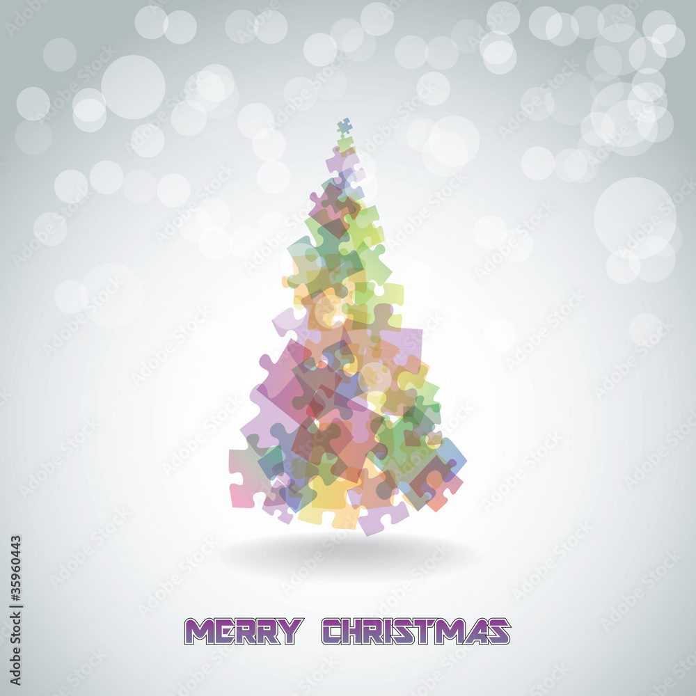 christmas tree from pieces of puzzle christmas tree from pieces of puzzle