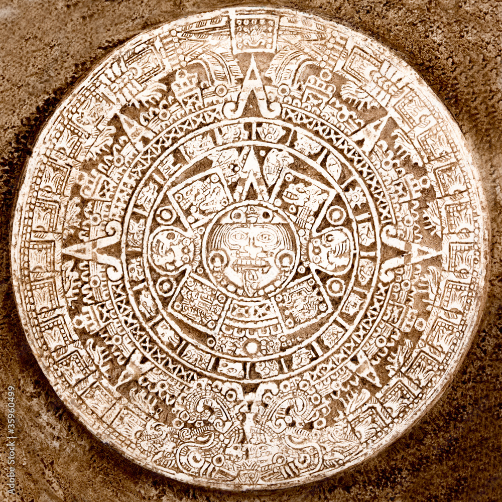 Ancient aztec calendar isolated