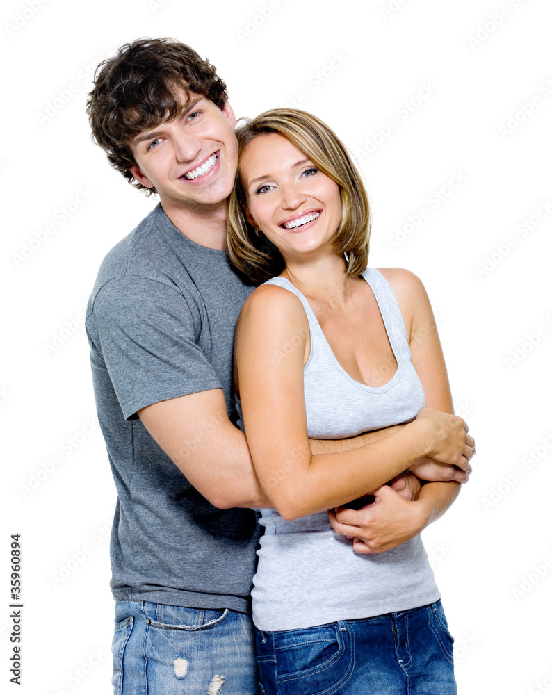 Portrait of a smiling beautiful happy young couple Portrait of a smiling beautiful happy young couple