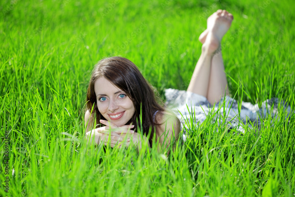 Woman with big unusual eyes Woman with big unusual eyes