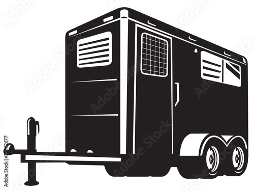 horse trailer viewed from low angle