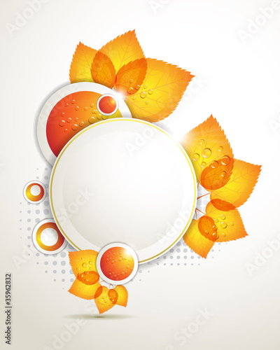 Banner design with leaf
