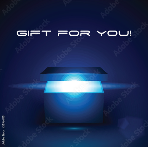 Vector editable illustration of magic gift box