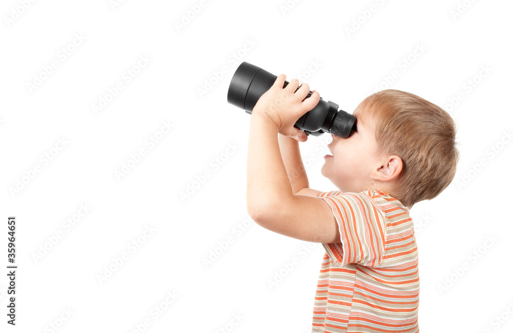 Boy with binoculars Boy with binoculars
