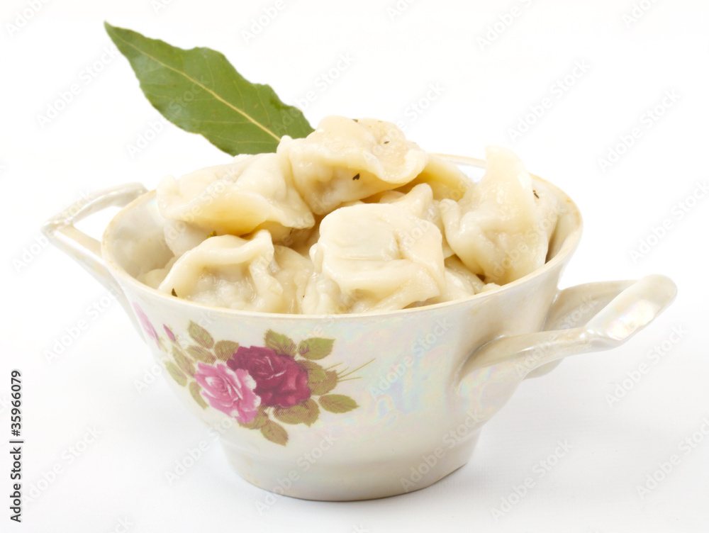 Meat Dumplings - russian pelmeni - with laurel Meat Dumplings - russian pelmeni - with laurel