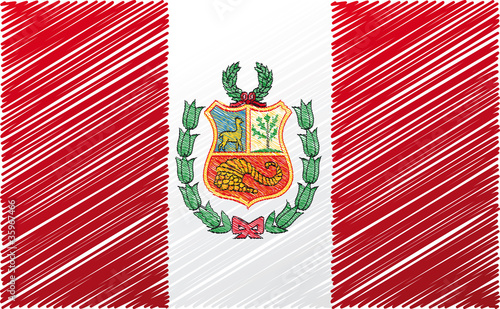 peruvian flag, vector ilustration