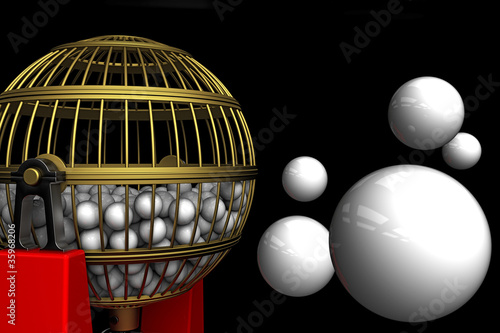 Bolas y bómbo de lotería