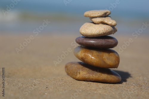 Stones pyramid at the beach
