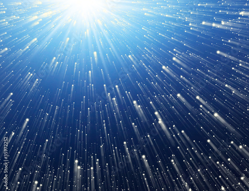 Abstract background. Points of light flying towards the Sun. #35972252