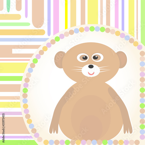 cute Baby lemur greetings card scrapbook Vector
