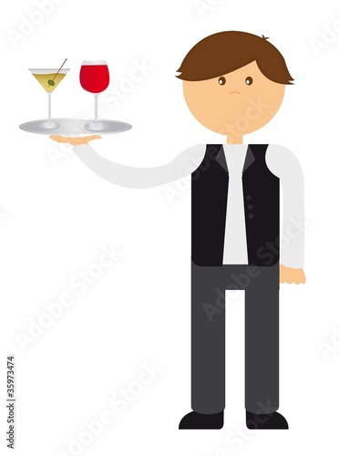 waiter cartoon