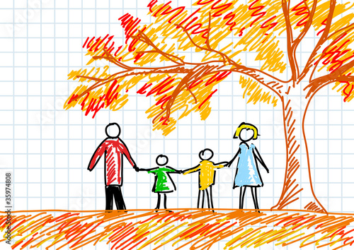Drawing of family