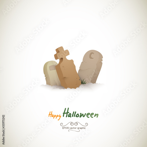 Three Lonely Halloween Graves