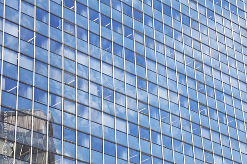 glass facade of the building
