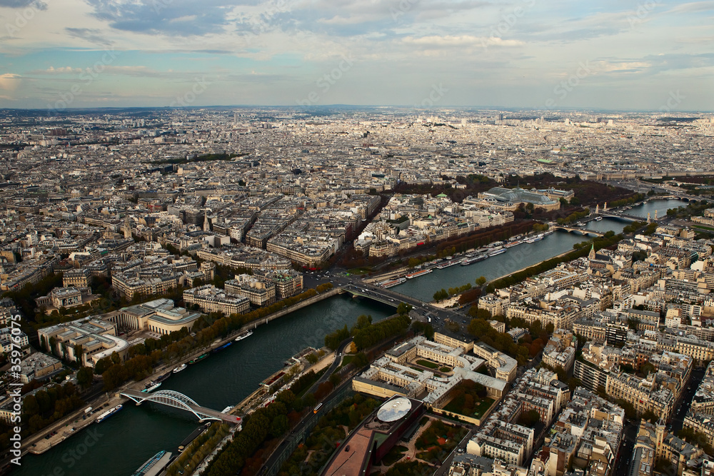 Paris panoramic view form Eiffel tower.