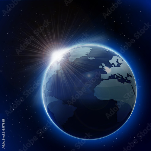 globe with beautiful light effect