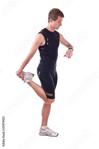 portrait of a young athlete exercising
