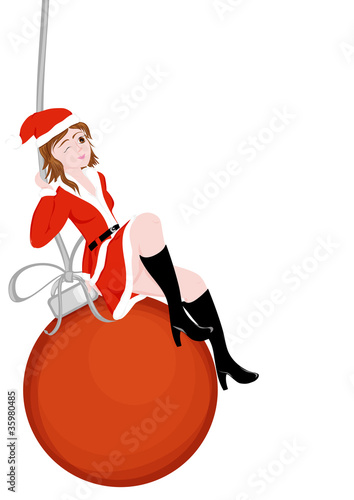ragazza vestita da babbo natale