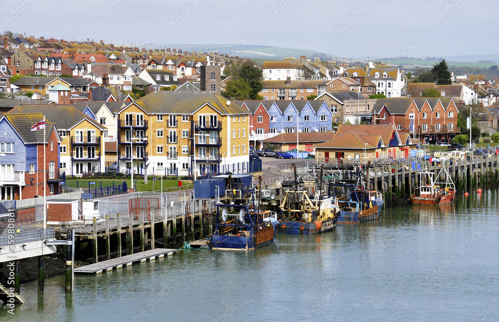 Small British fishing port