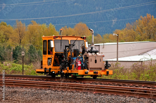 Machinery Work on Railroad Tracks