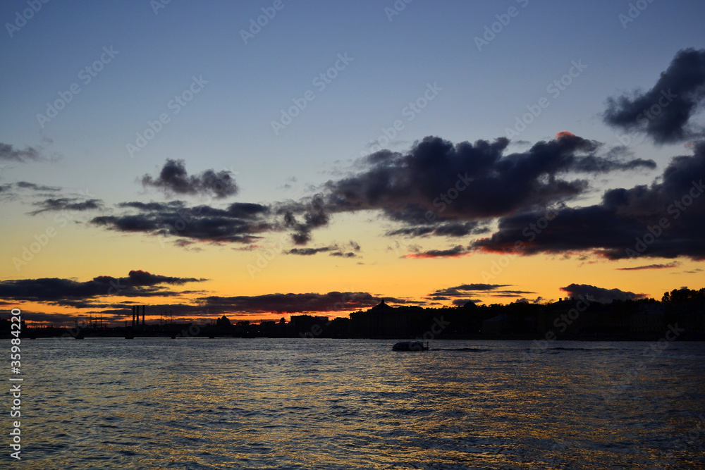 View of St. Petersburg after sunset View of St. Petersburg after sunset