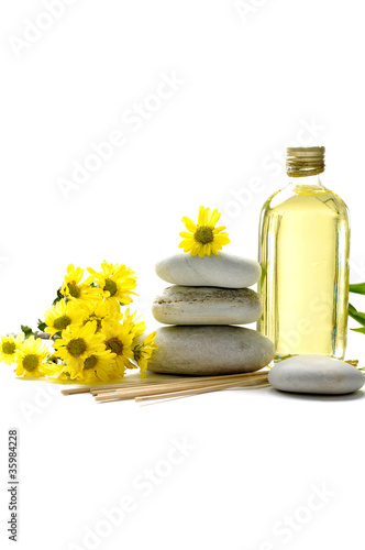 Spa composition on white background