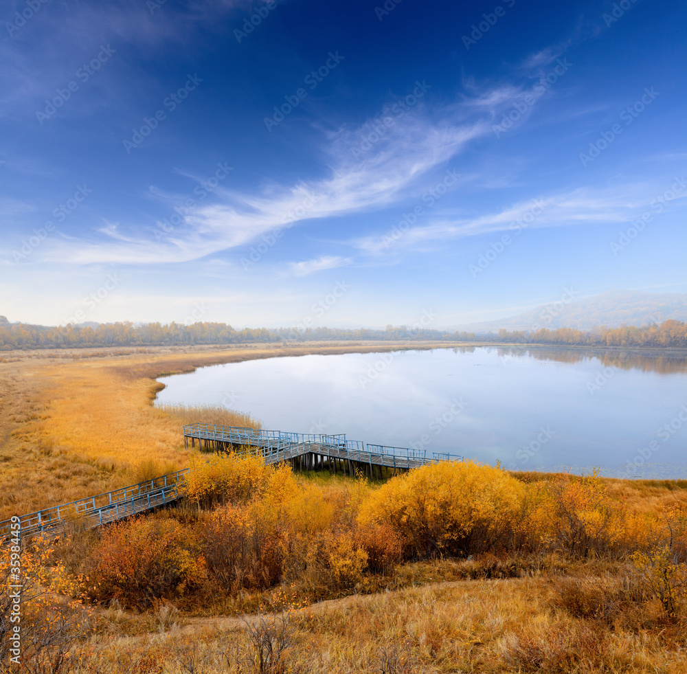 Obraz premium autumn view of the lake