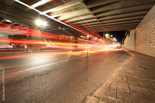 light trails under the viaduct © chungking
