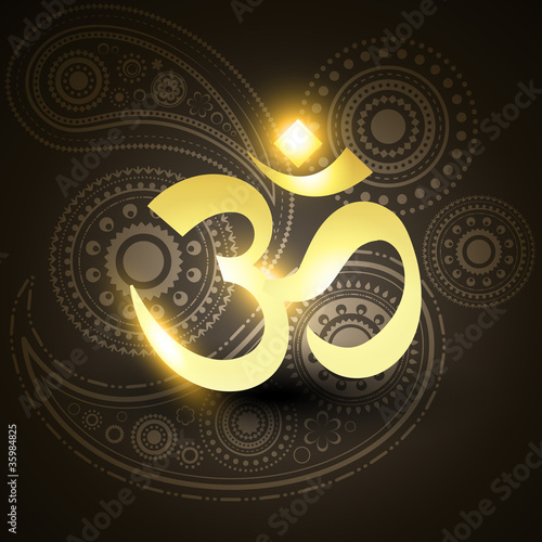 beautiful vector golden om symbol