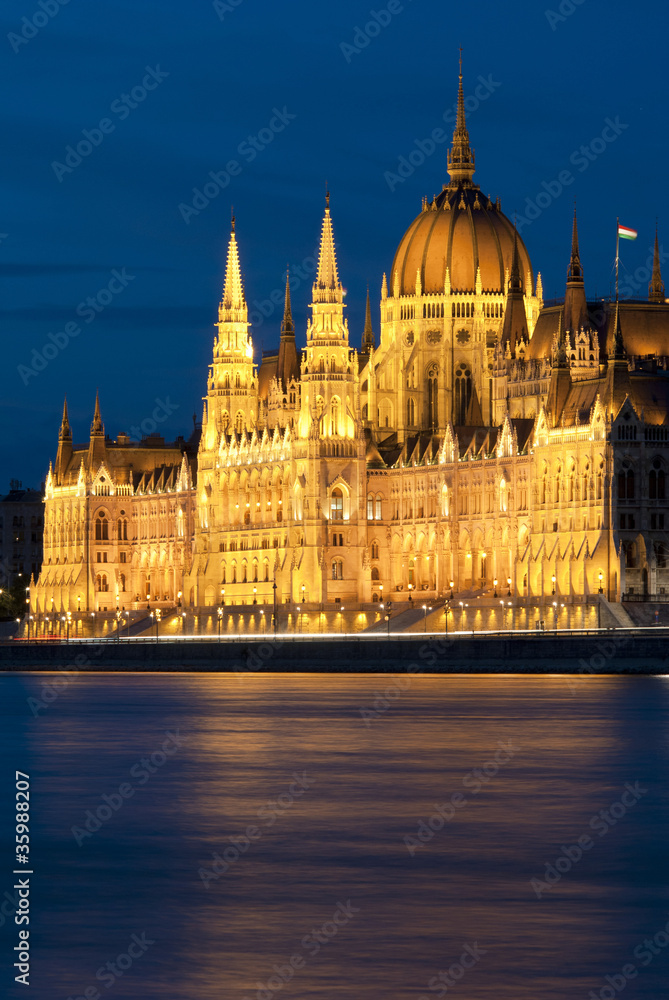 Hungarian parliament at night