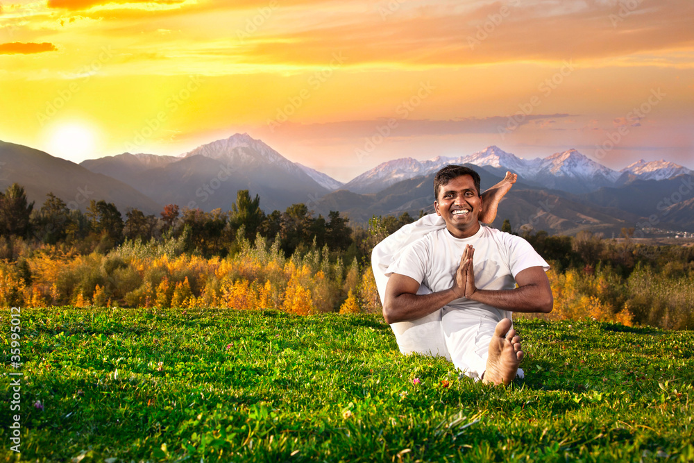 Yoga in mountains